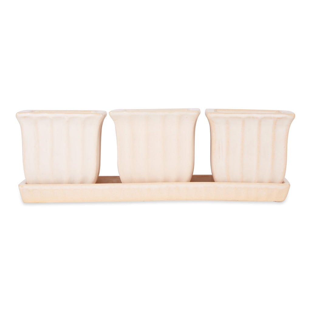 White Square Planter Set of 3