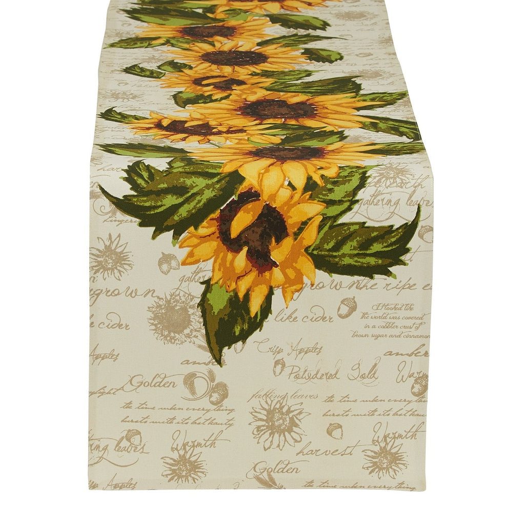 Rustic Sunflowers Printed Table Runner - DII Design Imports