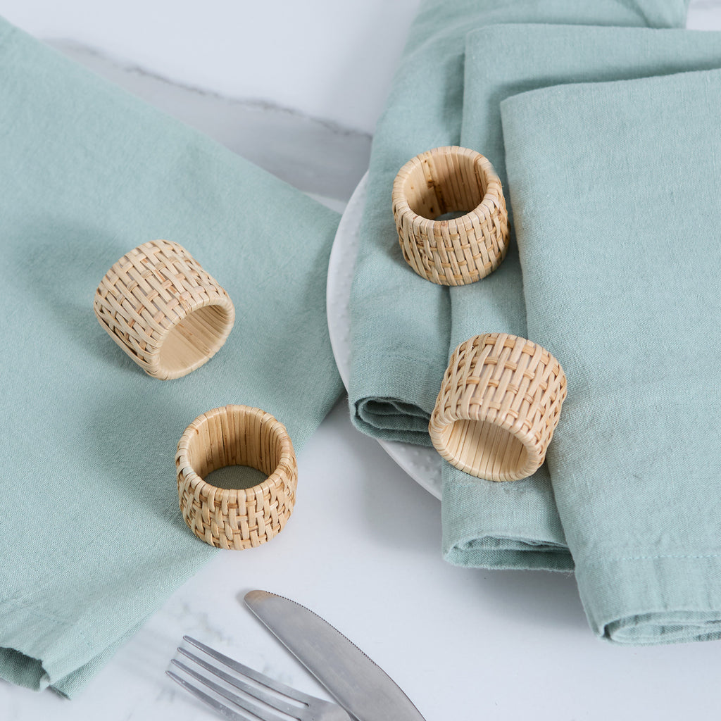 Rattan Napkin Ring Set of 4
