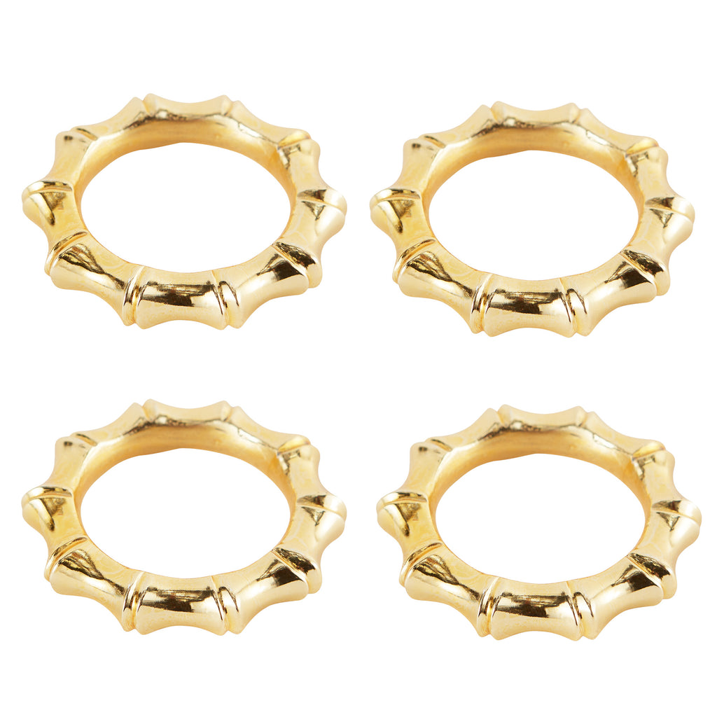 Gold Bamboo Napkin Ring Set of 4