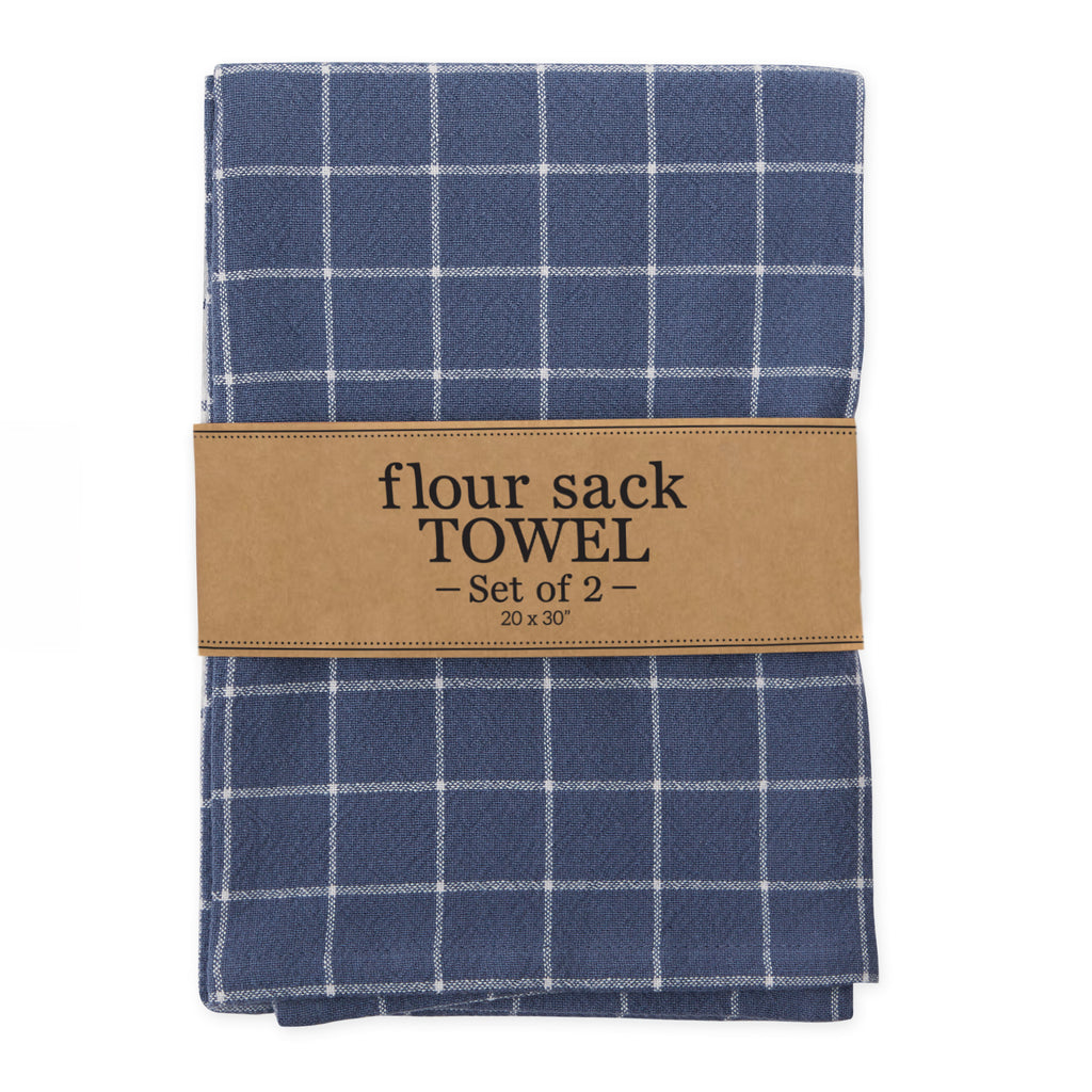 Blue Indigo Floursack Towel Set of 2