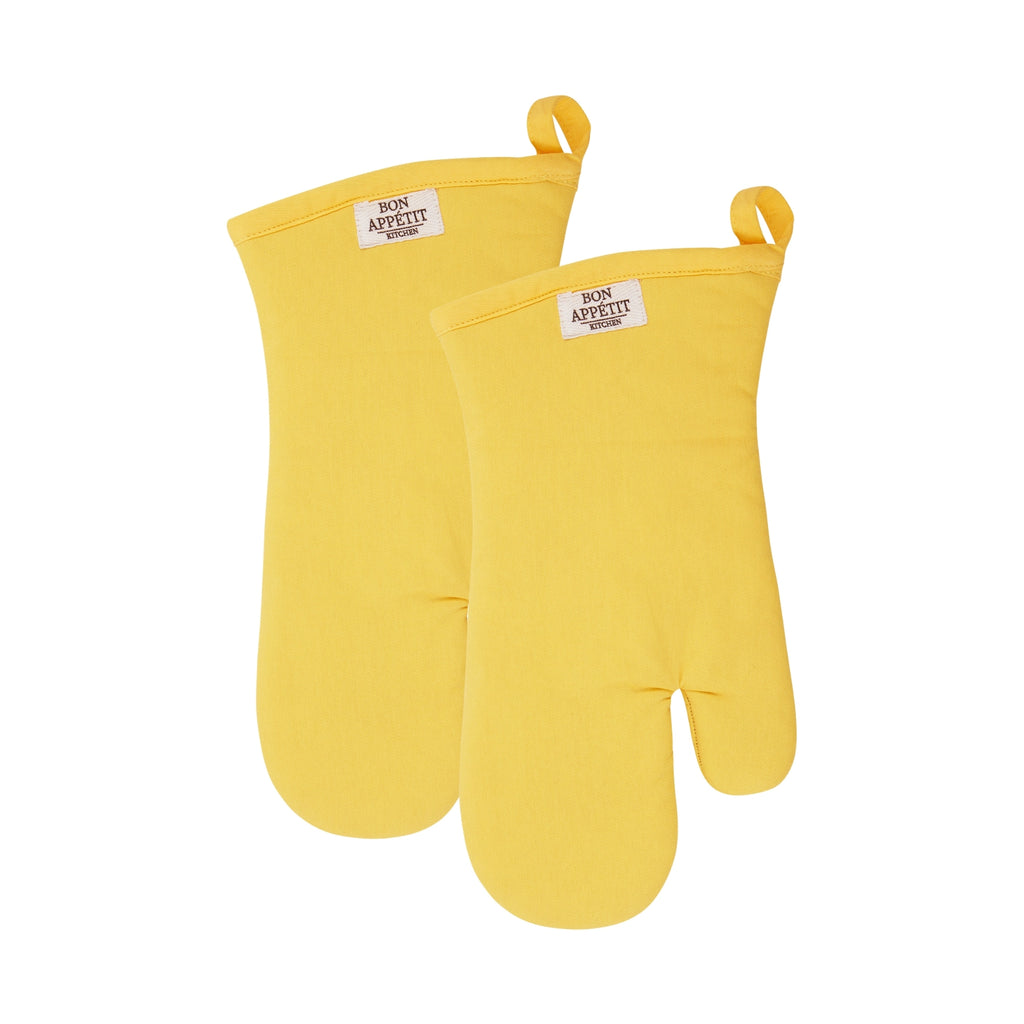 Yarrow Yellow Chino Oven Mitt Set of 2