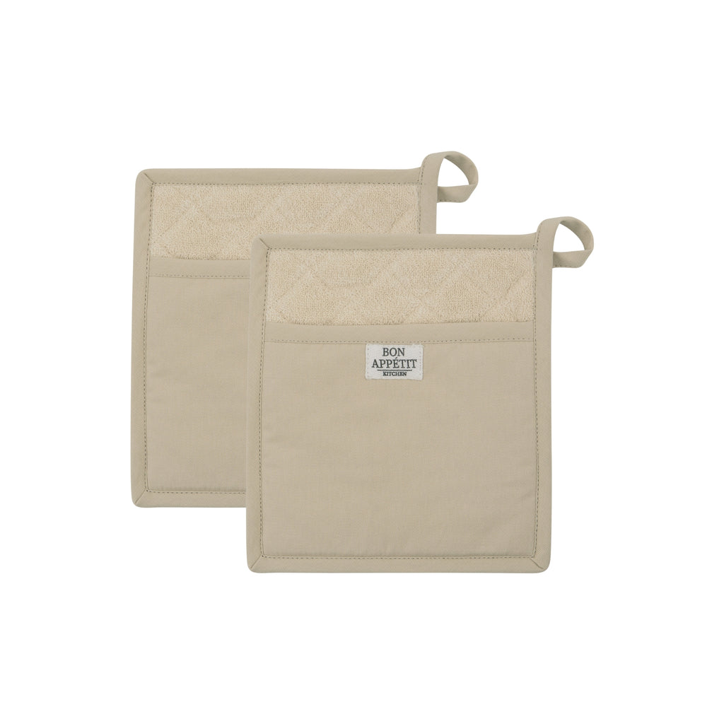 Feather Gray Chino Potholder Set of 2