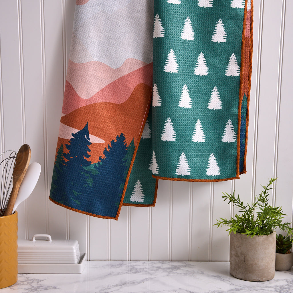 Cascade Sunset Printed Microfiber Dishtowel