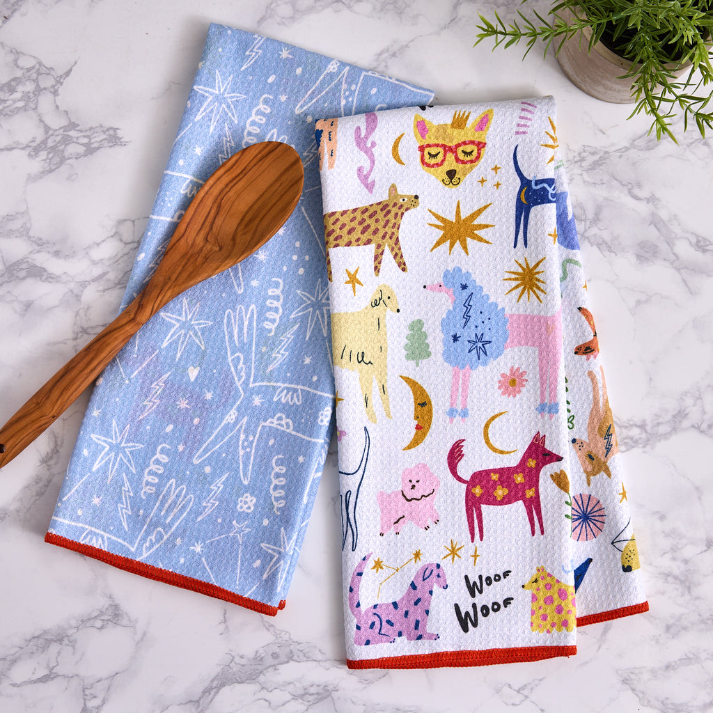 Doggy Disco Printed Microfiber Dishtowel