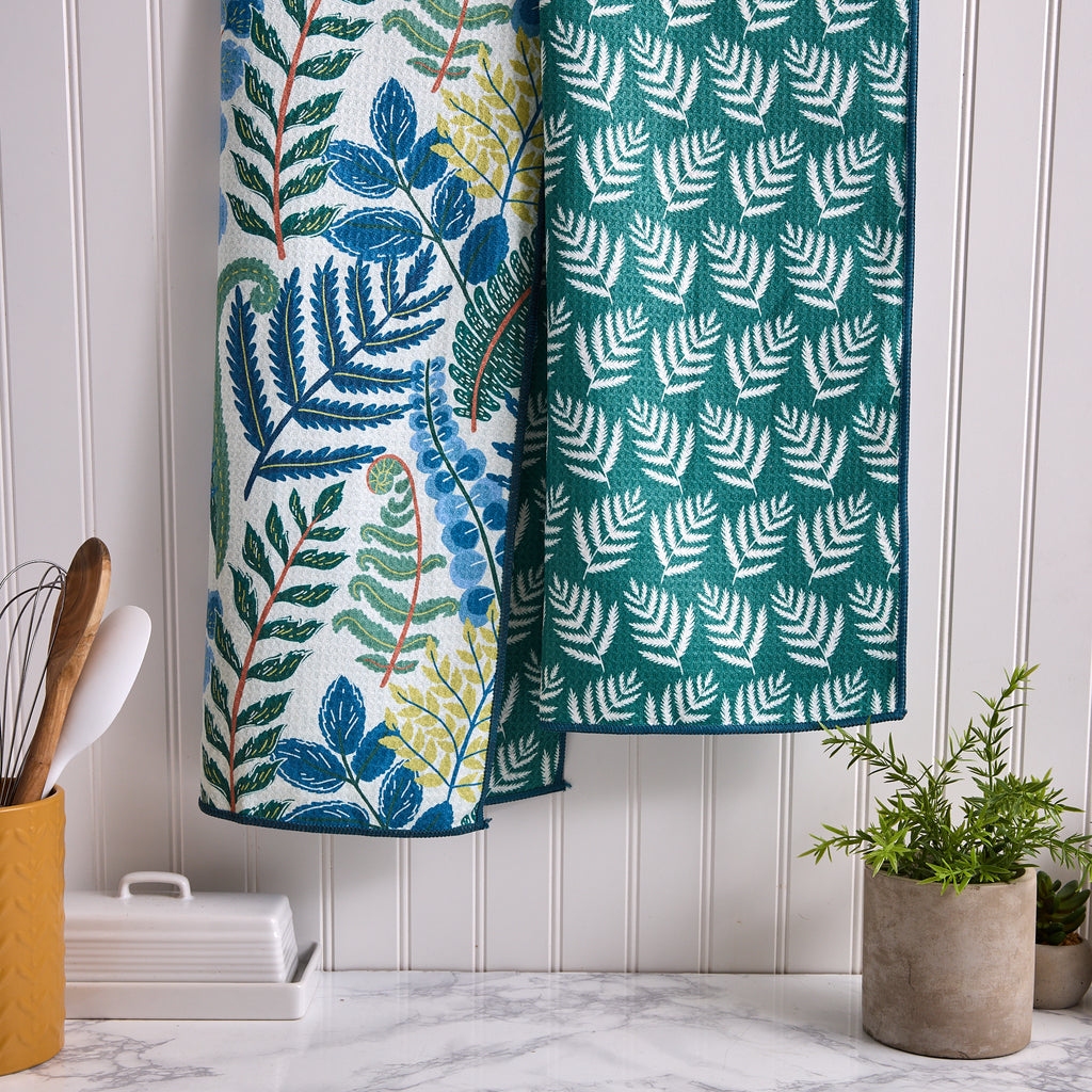 Fiddle Ferns Printed Microfiber Dishtowel