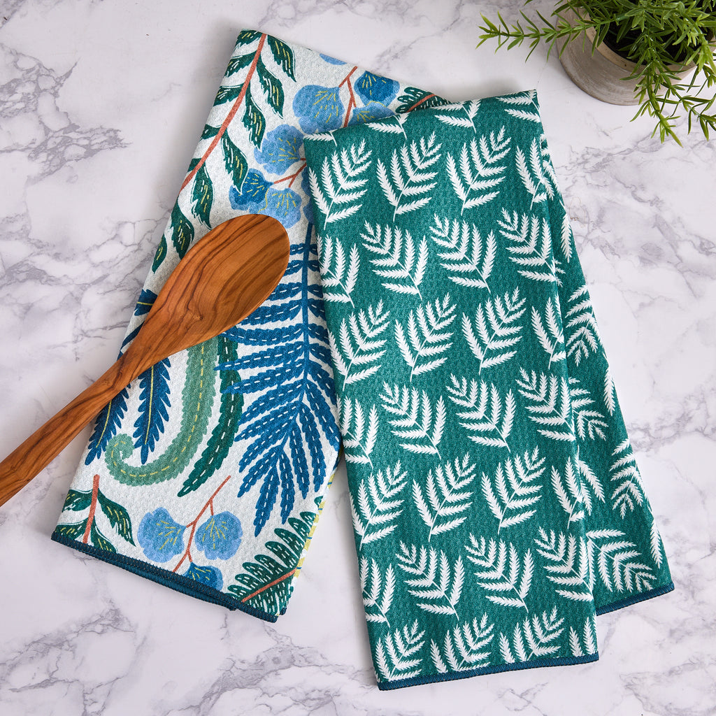 Fiddle Ferns Printed Microfiber Dishtowel