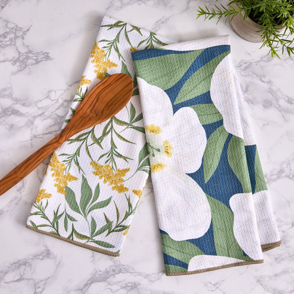 Magnolia Printed Microfiber Dishtowel