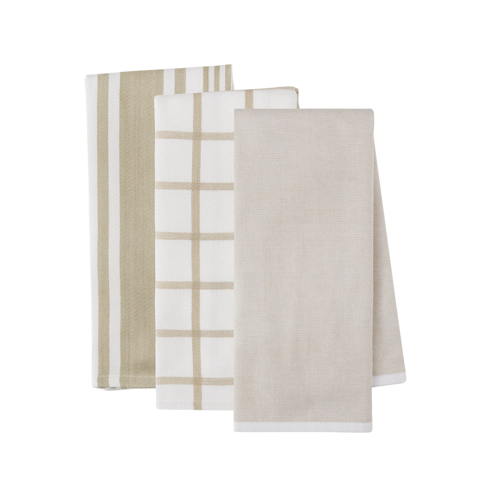 Feather Gray Kitchen Towel Set of 3