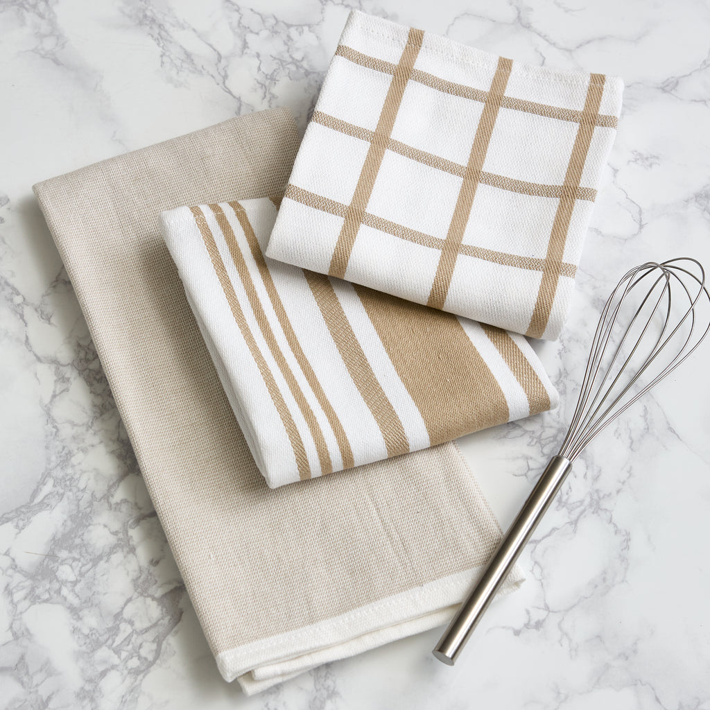 Feather Gray Kitchen Towel Set of 3