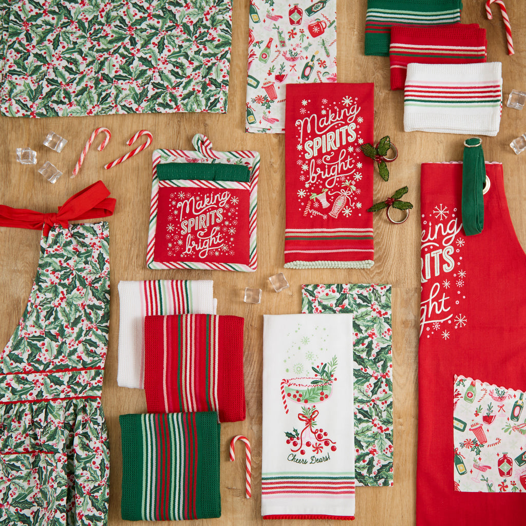 Beaded Holly Napkin Ring Set Of 4