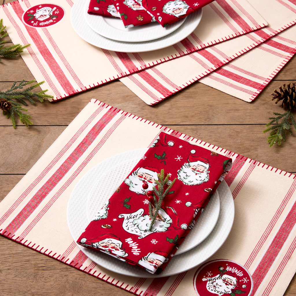 Jolly Santa! Embellished Placemat Set Of 4
