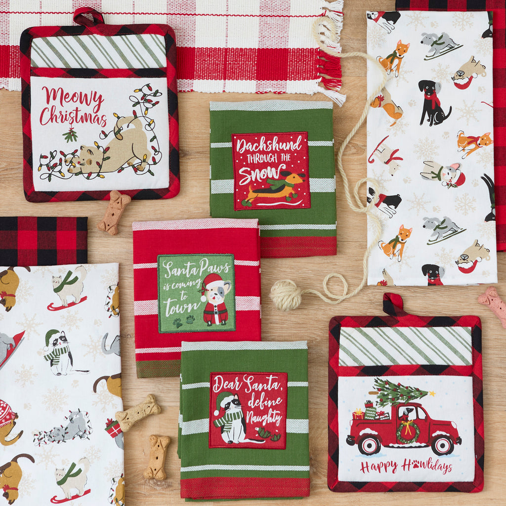 Red Tinsel Plaid Fringed Placemat Set Of 4