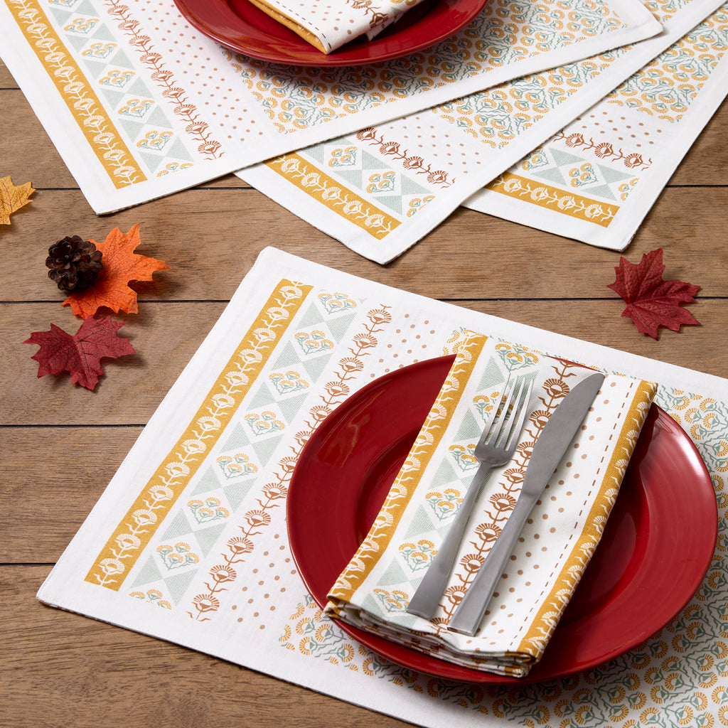 Golden Gardens Printed Placemat Set Of 4