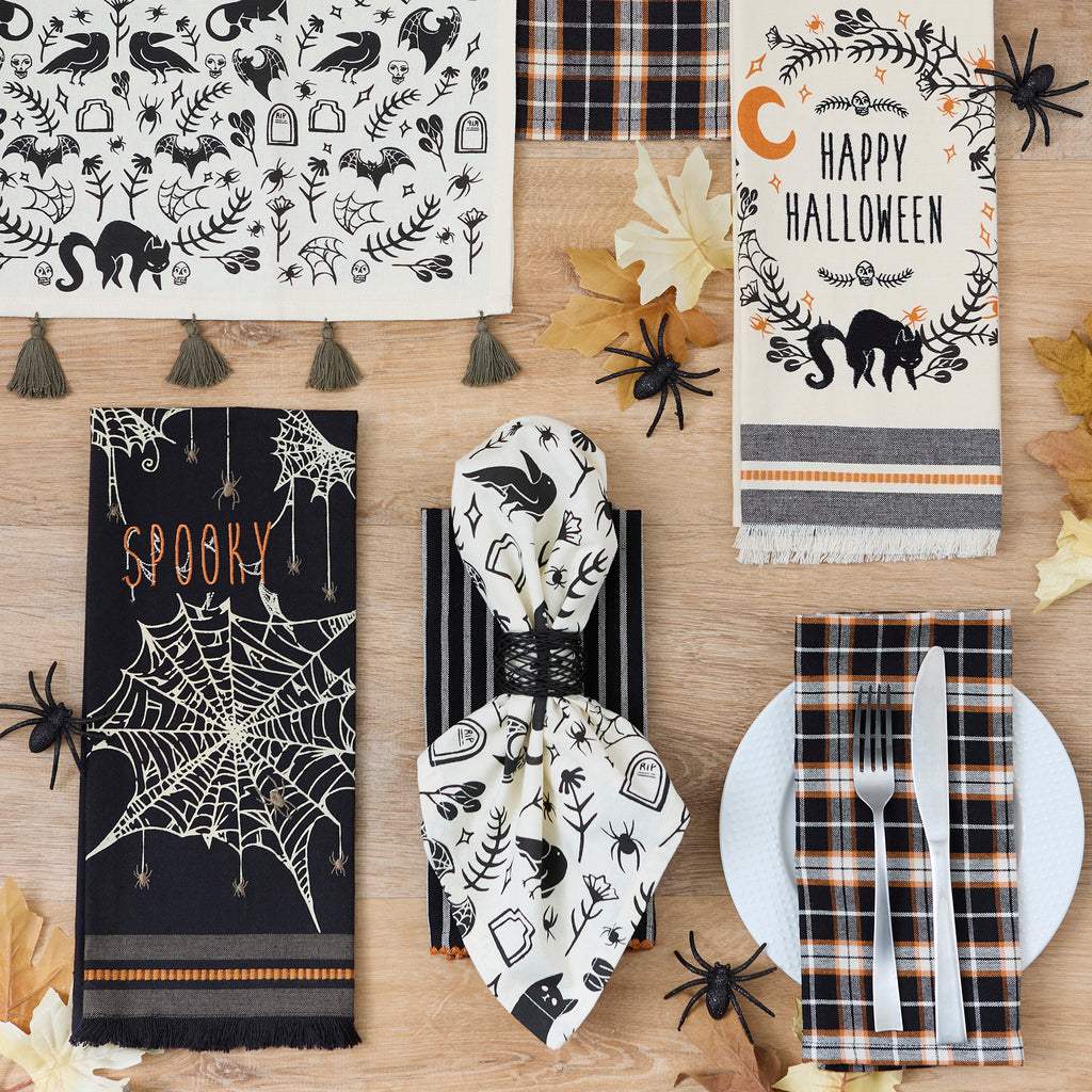 Spider Silk Stripe Embellished Napkin Set Of 4