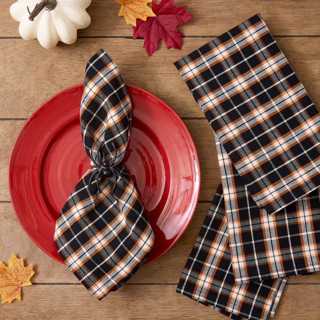 Hallows Eve Plaid Napkin Set Of 4