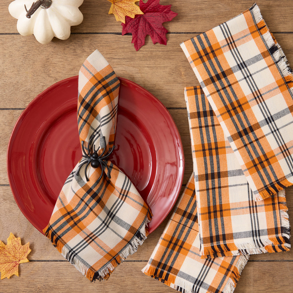 Happy Halloween Plaid Napkin Set Of 4