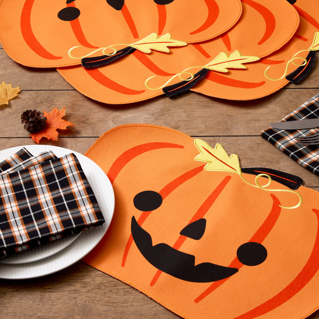 Jack O' Lantern Embellished Placemat Set Of 4