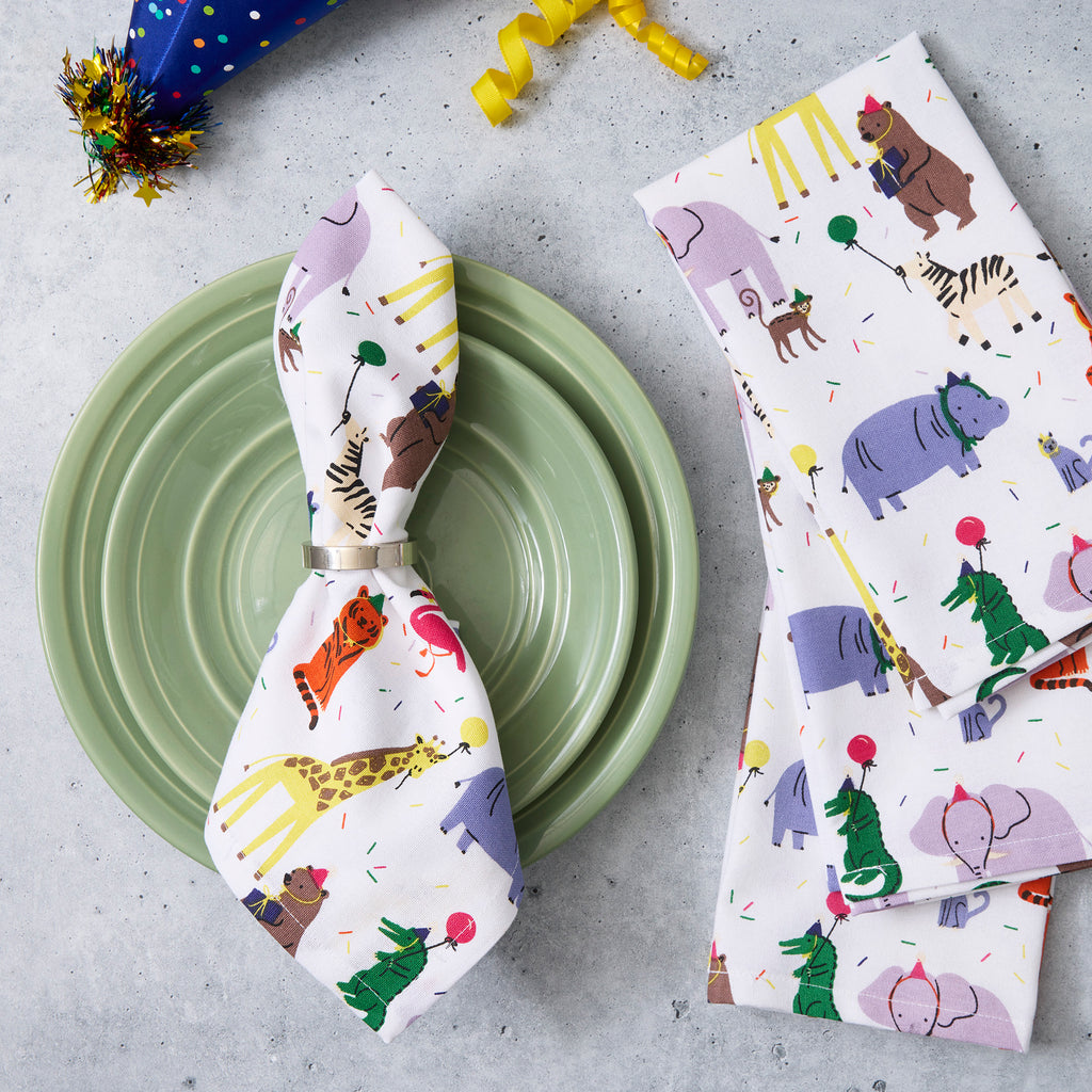 Animal Party Printed Napkin Set Of 4