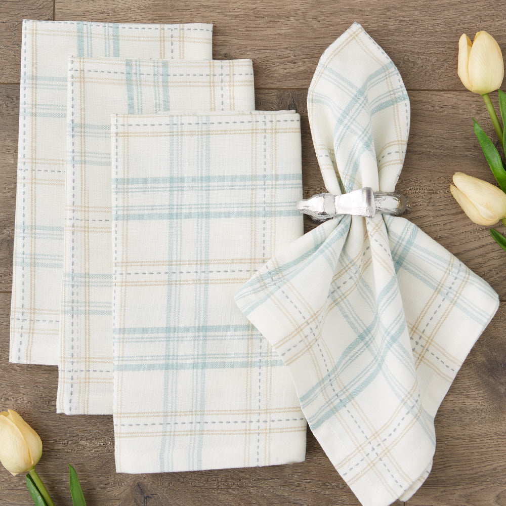 Cottontail Garden Plaid Napkin Set