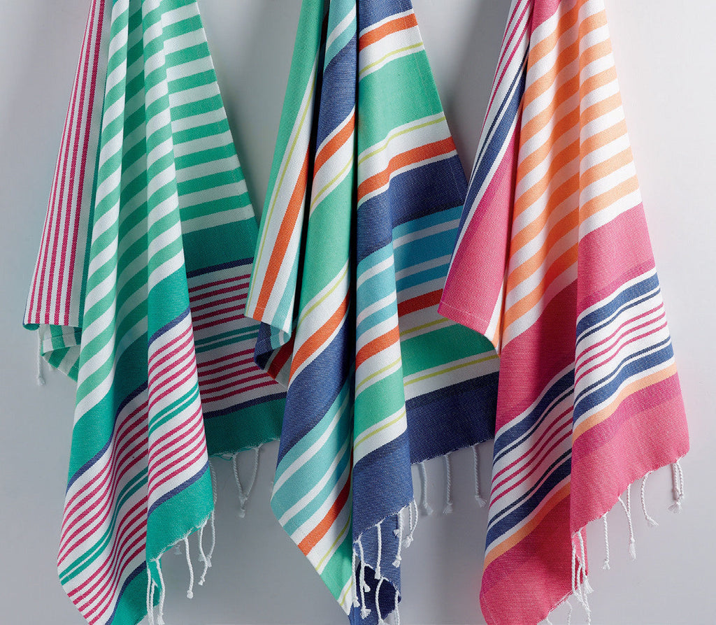 Beachy Aqua Stripes Fouta Towel - Small - DII Design Imports