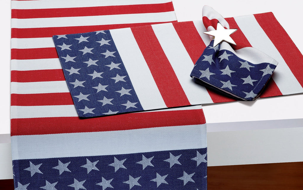 Stars & Stripes Jacquard Table Runner - DII Design Imports