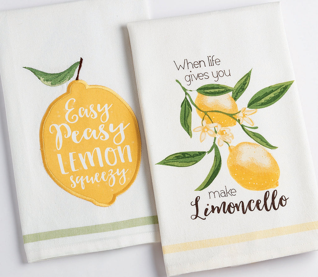 Lemon Squeezy Embellished Dishtowel - DII Design Imports