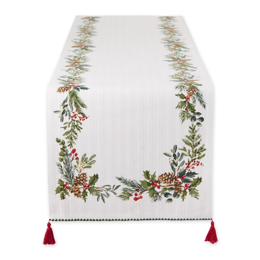 Boughs Of Holly Embellished Table Runner