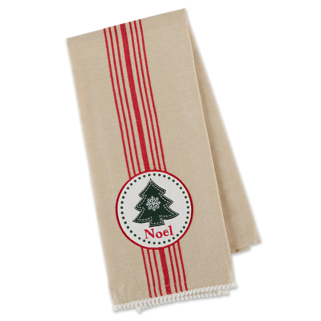 Noel Tree Embellished Dishtowel