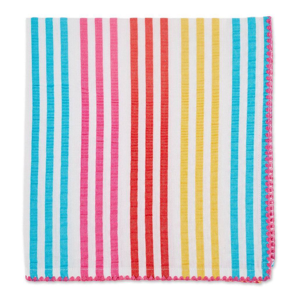 HAPPY SEERSUCKER STRIPE EMBELLISHED NAPKIN