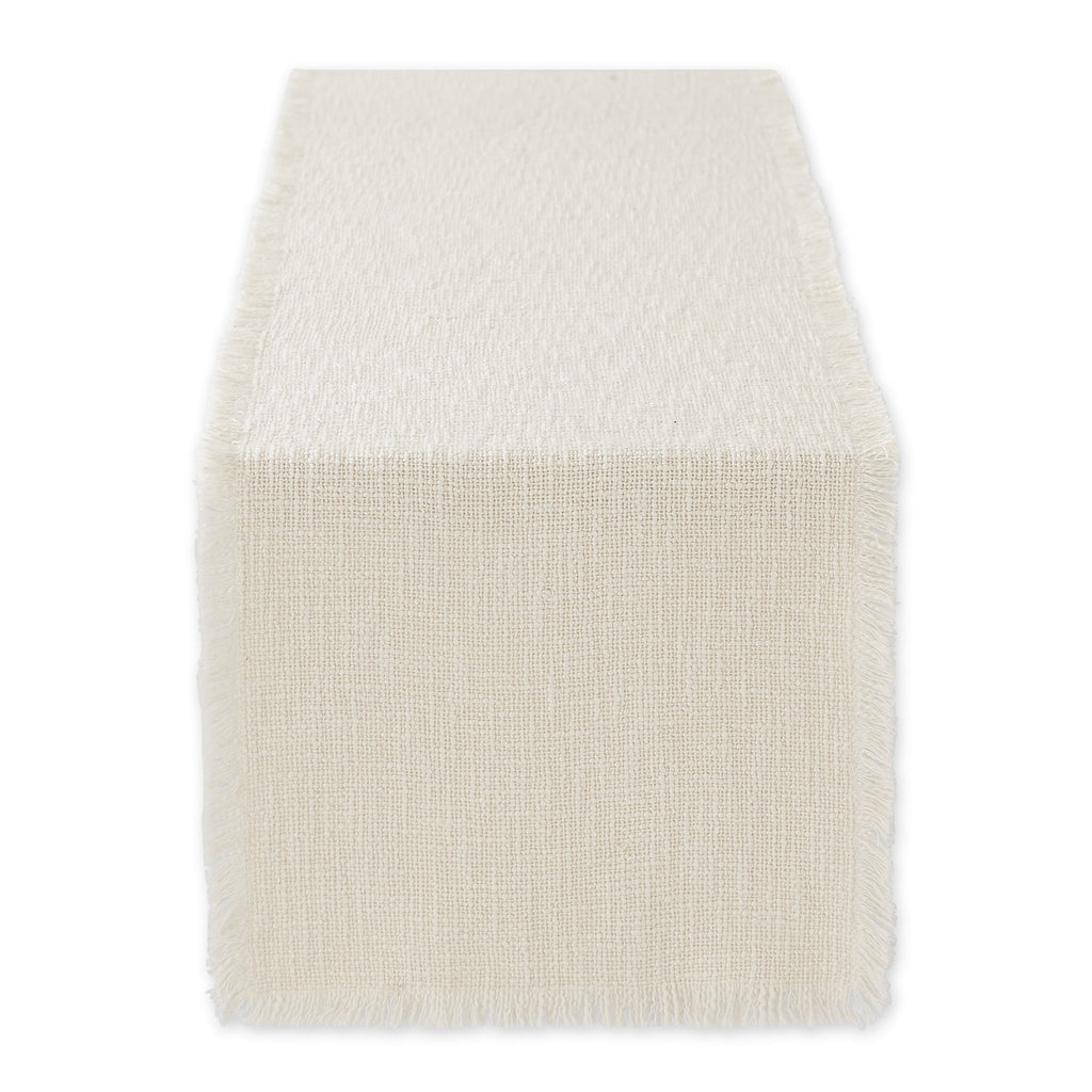 Cream Sugar Basket Fringe Table Runner