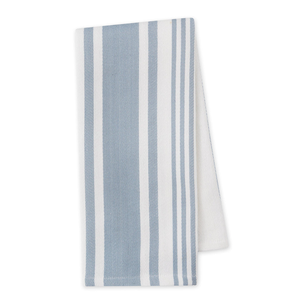 Dusty Blue Satin Twill Stripe Dishtowel