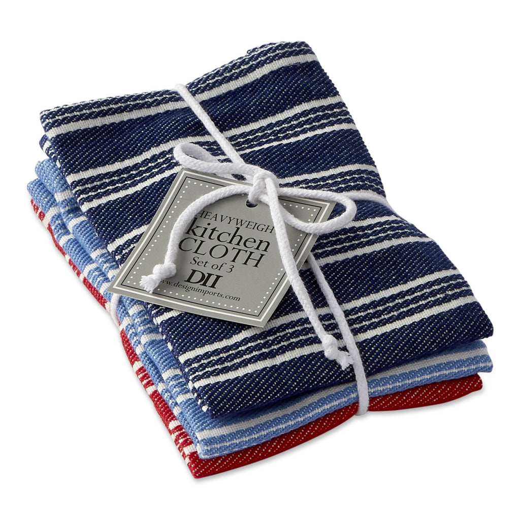 Starboard Stripe Heavyweight Dishcloth Set of 3 - DII Design Imports