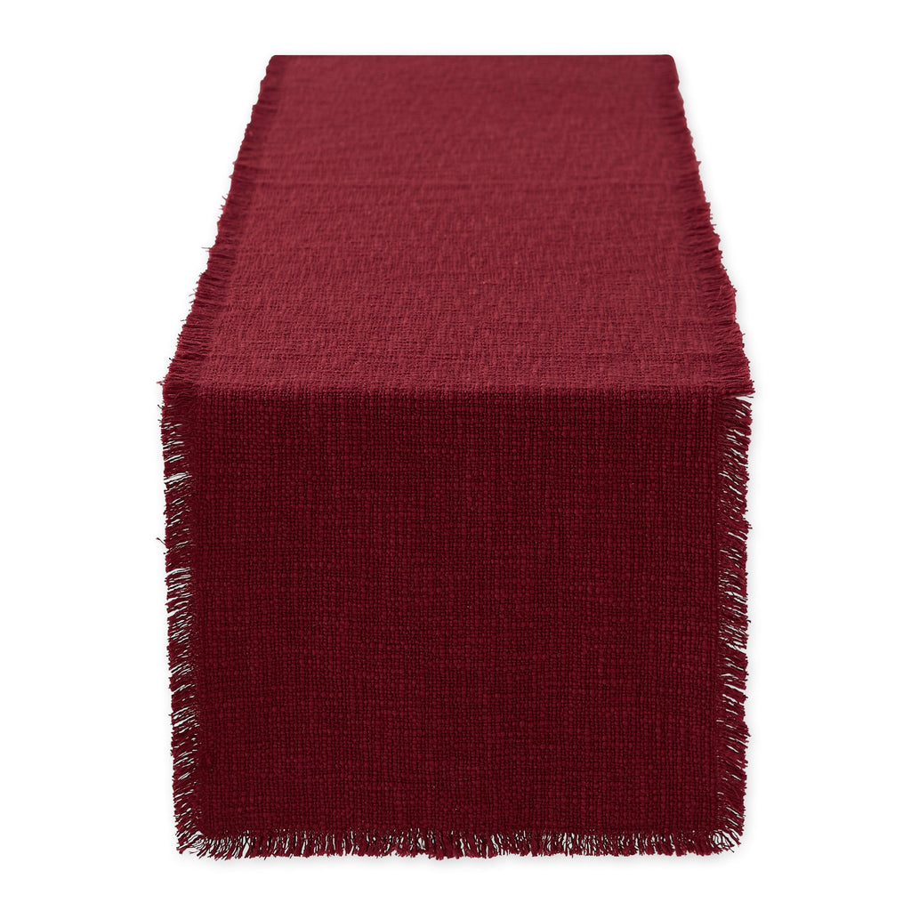 Cranberry Basket Fringe Table Runner