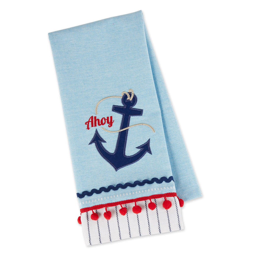 Ahoy Embellished Dishtowel