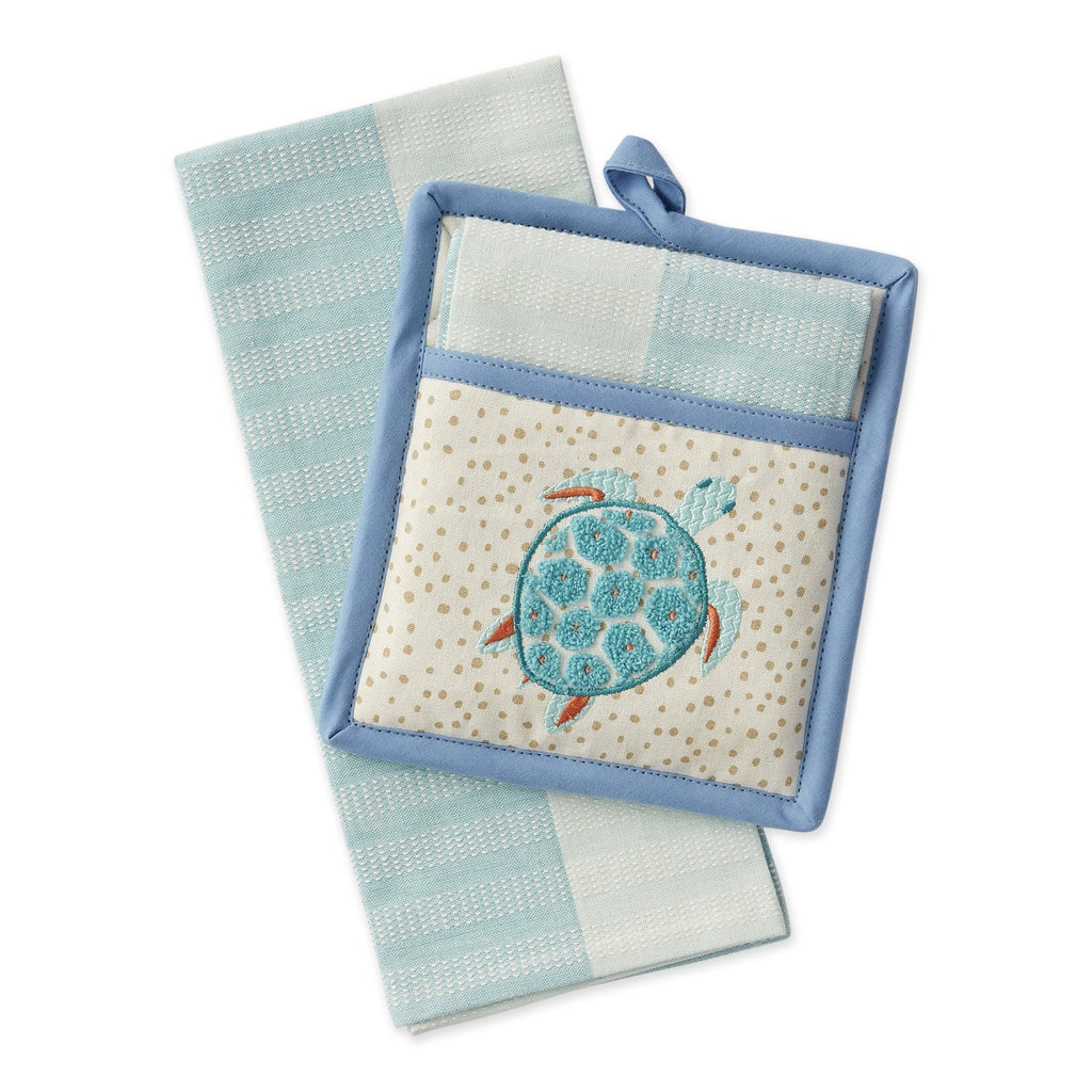 Beach Turtle Embellished Potholder Gift Set - DII Design Imports