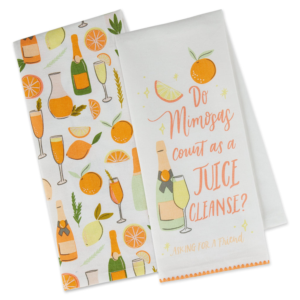 Mimosa Juice Cleanse Dishtowel Set Of 2