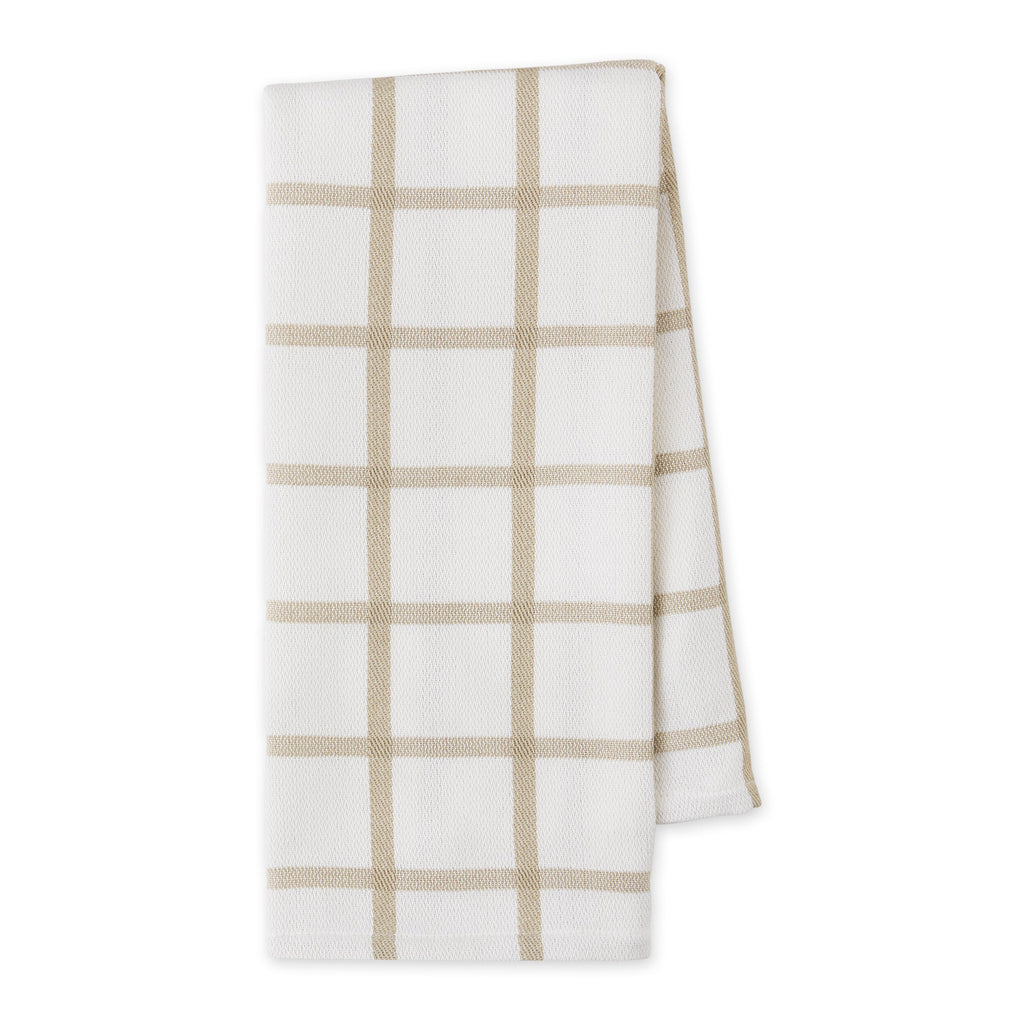 Feather Gray Windowpane Plaid Dishtowel