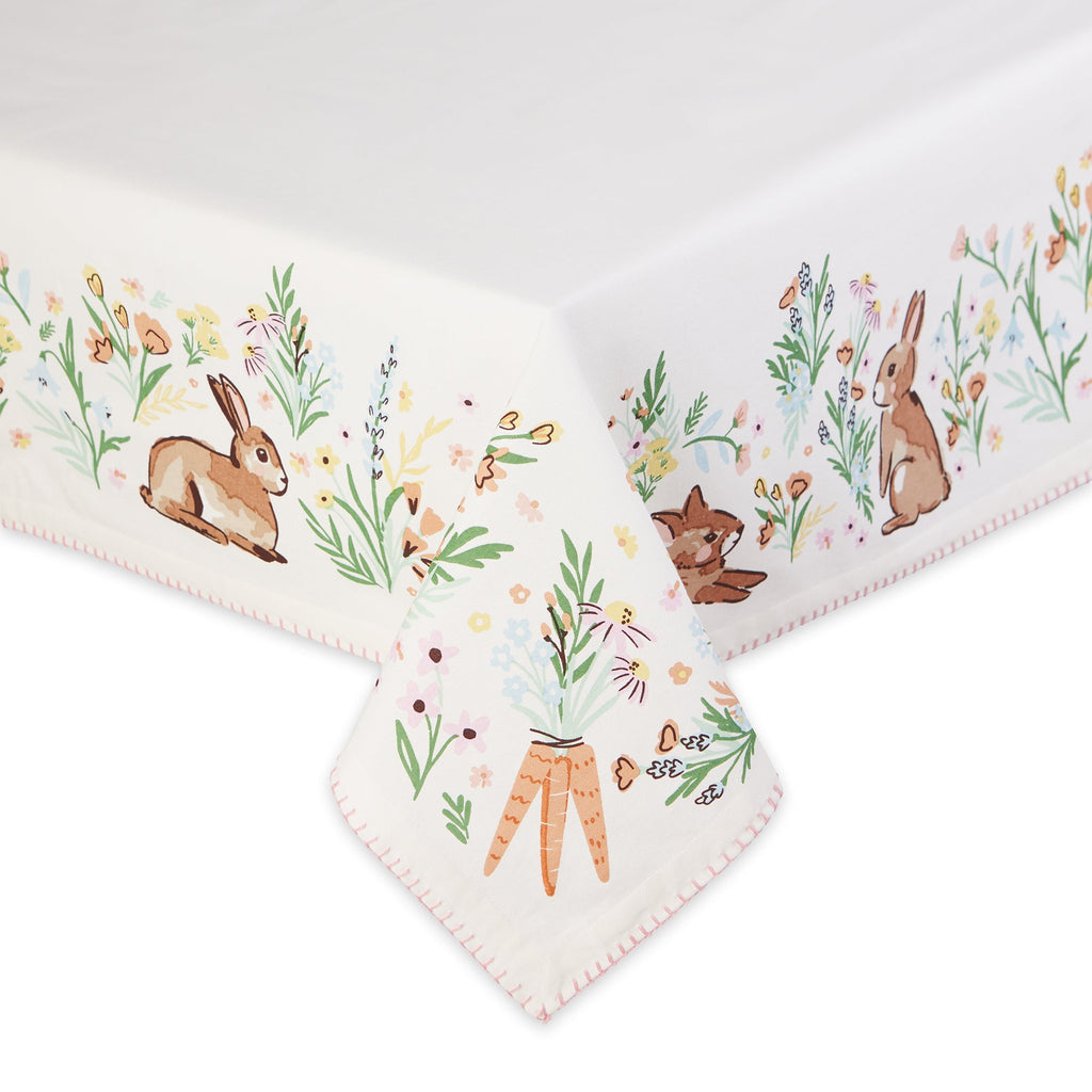 Spring Bunny Hop Printed Tablecloth -  60 x 84"