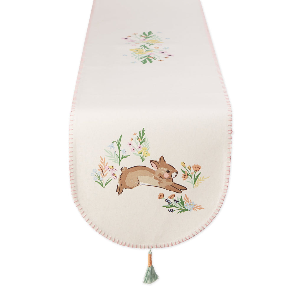 Spring Bunny Embellished Table Runner