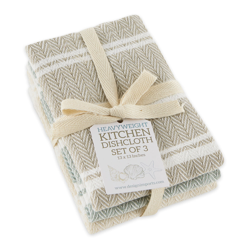 Boardwalk Herringbone Stripe Dishcloth Set of 3