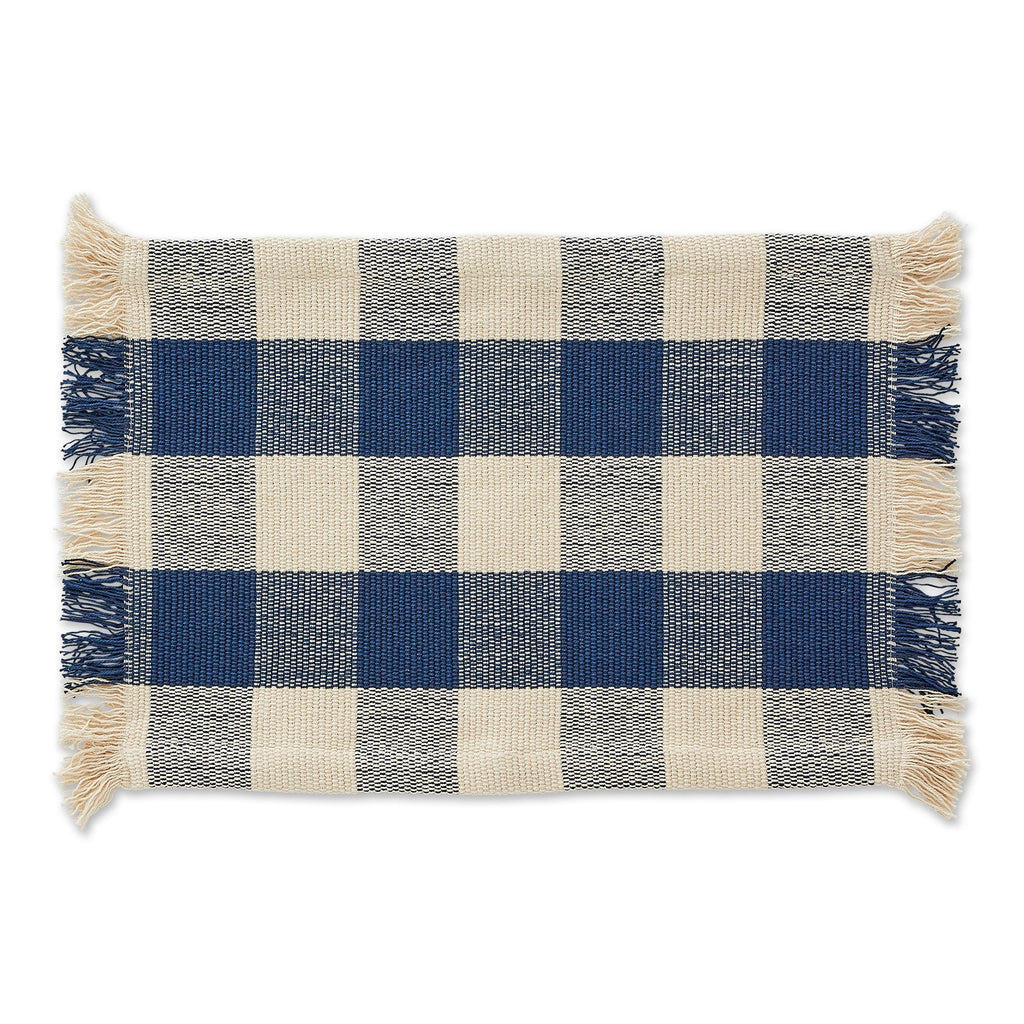 SAILOR BLUE CHECK FRINGE PLACEMAT