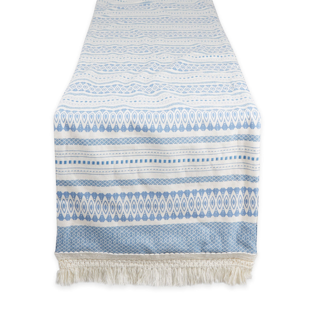 Tulum Printed Dobby Stripe Table Runner