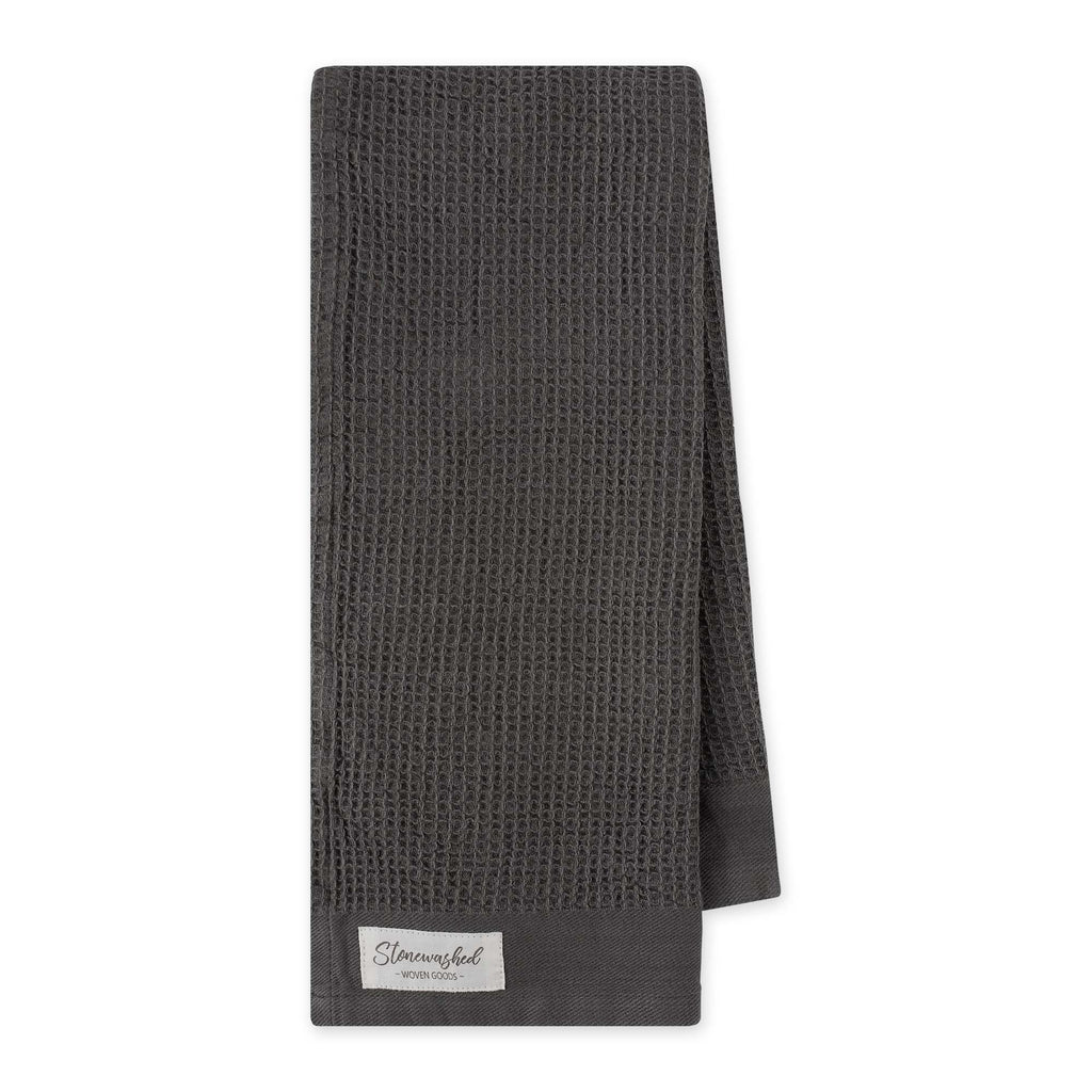 Granite Gray Washed Waffle Dishtowel