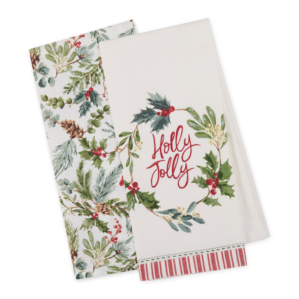 Holly Jolly Dishtowel Set Of 2