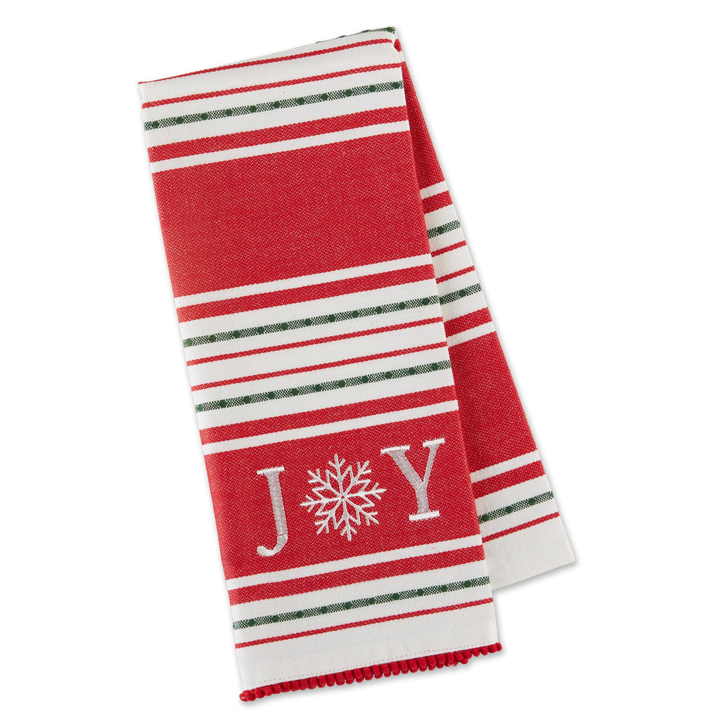 Joy Snowflake Embroidered Dishtowel