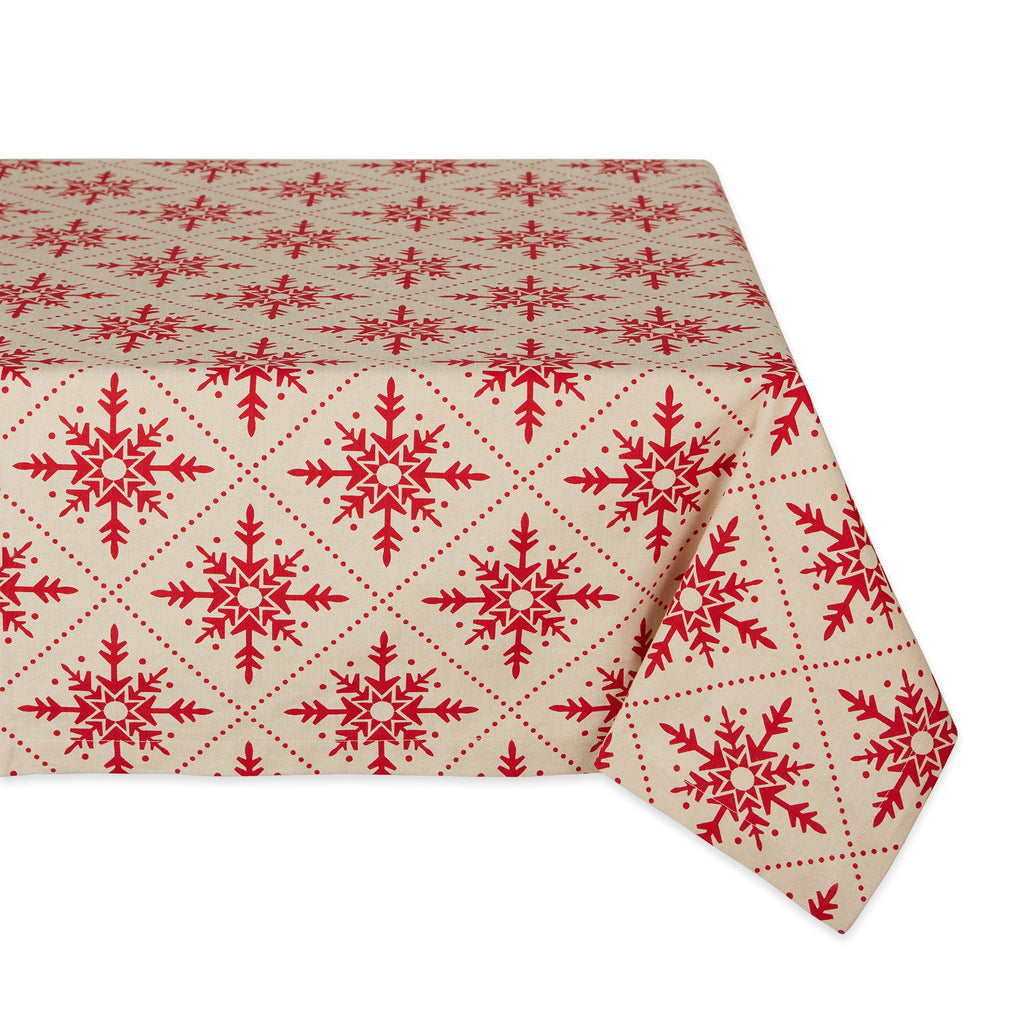 Scandinavian Snowflakes Printed Tablecloth - 60 X 84