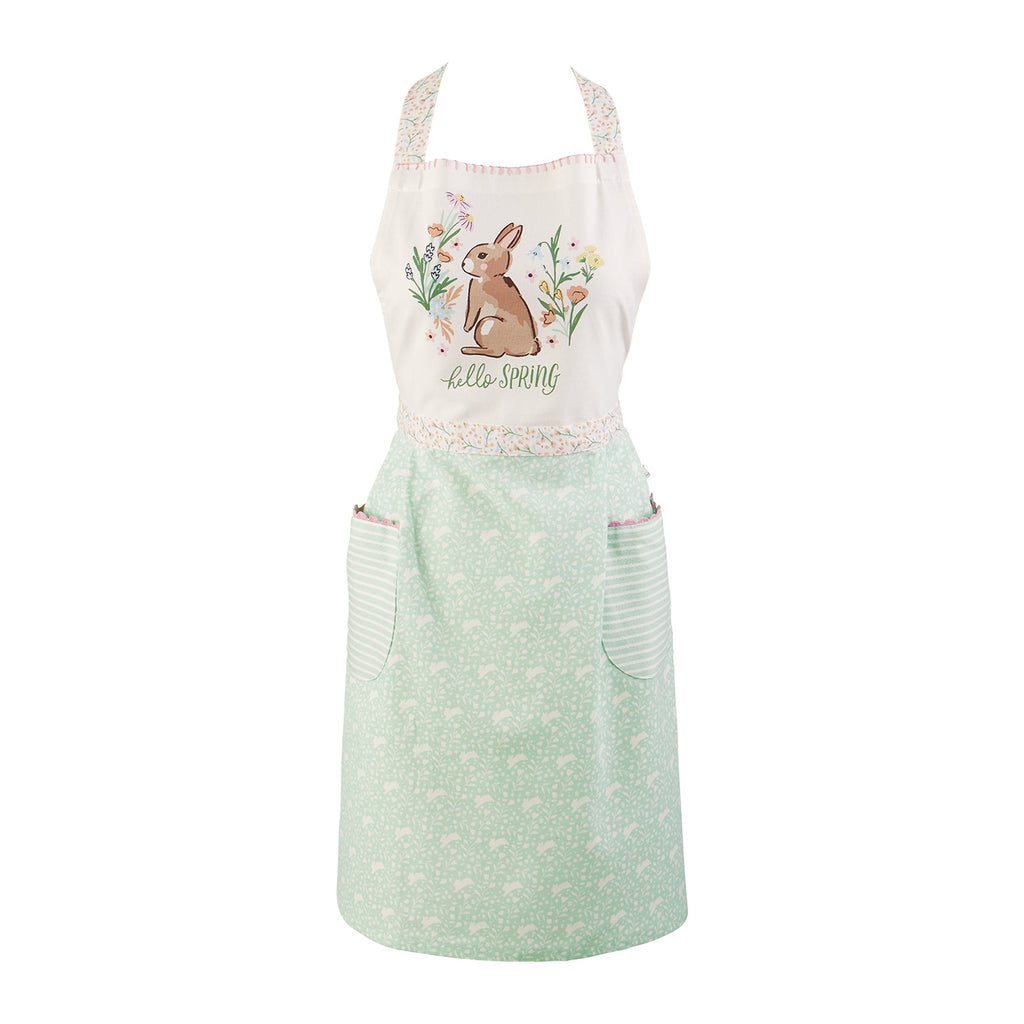 Hello Spring Bunny Embellished Apron