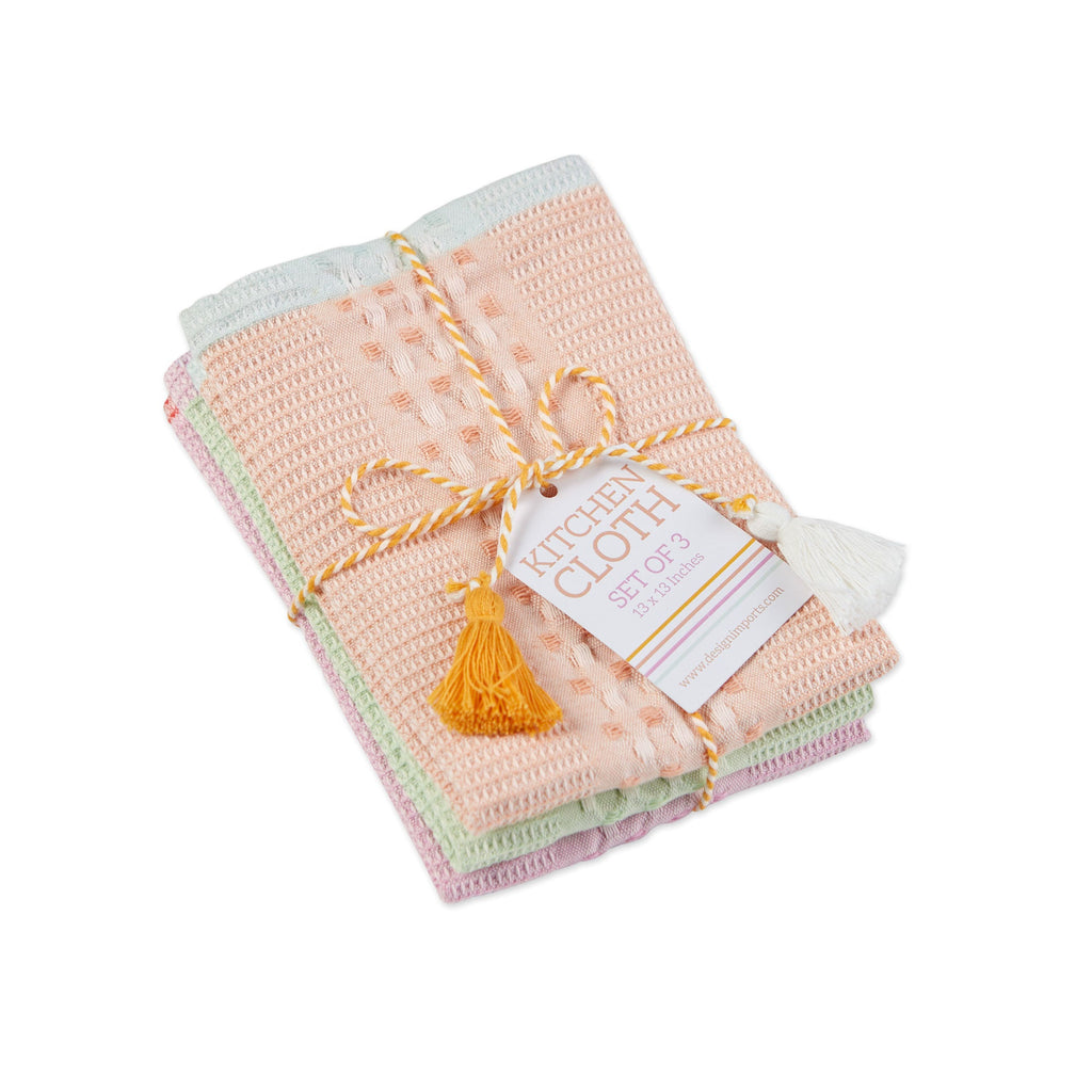 Happy Waffle Heavyweight Dishcloth Set of 3