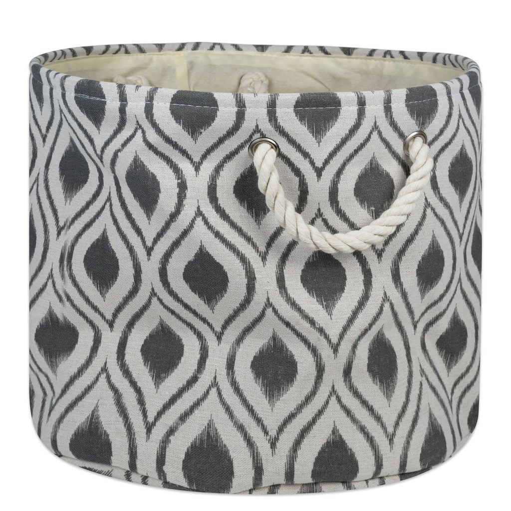 Polyester Bin Ikat Mineral Round Large 15x16x16
